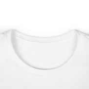 Close-up of a white t-shirt with a focus on the neckline.