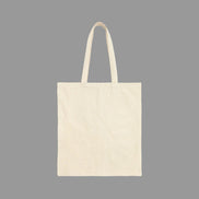 Beige tote bag on a gray background