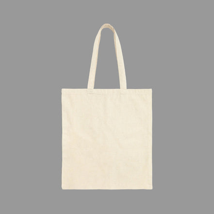 Beige tote bag on a gray background