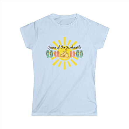 Light blue t-shirt with a colorful graphic design on a white background