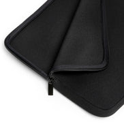 Black zippered pouch on a white background