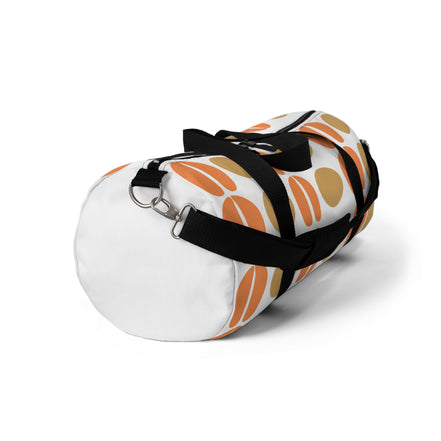Duffel bag with a colorful pattern on a white background