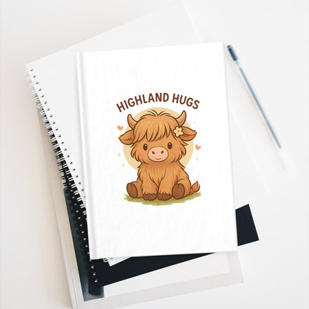 Highland Hugs Highland Cow Hardcover Journal — Blank Pages for Women & Teens