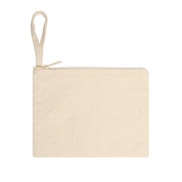 Beige pouch with a strap on a white background
