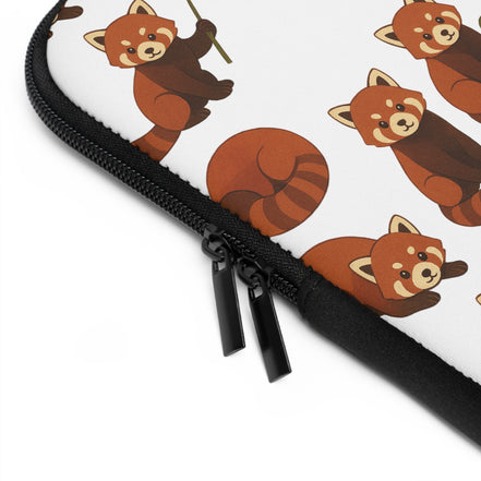 Pouch with cartoon red panda design on a white background