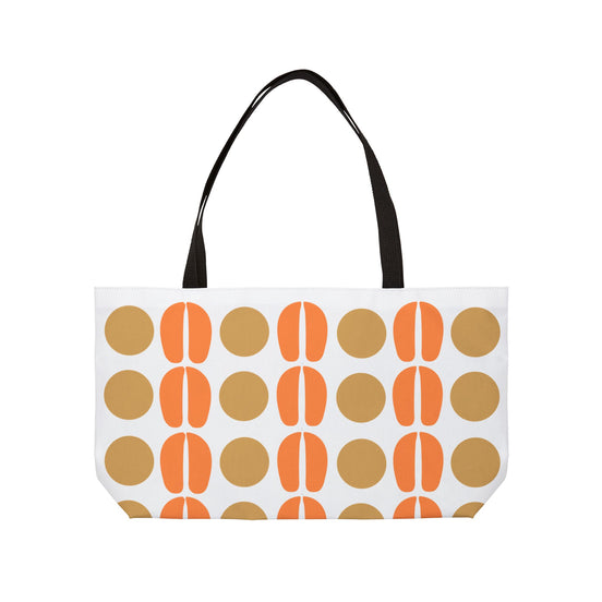 Retro Orange & Tan Geometric Weekender Tote