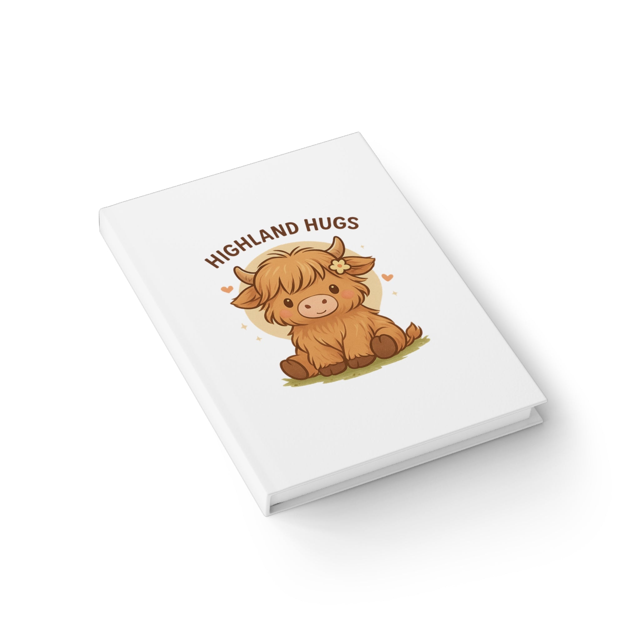 Highland Hugs Highland Cow Hardcover Journal — Blank Pages for Women & Teens