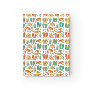 Patterned paper with beach-themed design on a white background