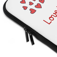 Close-up of a product with red hearts and the word 'Love' on a white background.