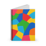 Notebook with a colorful geometric pattern on a white background