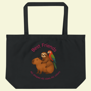 Best Friends Eco Tote - Sloth, Capybara & Parrot Reusable Shopping Bag Reb's Bags best-friends-eco-tote-sloth-capybara-parrot-reusable-shopping-bag-1596192