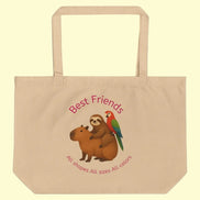Best Friends Eco Tote - Sloth, Capybara & Parrot Reusable Shopping Bag Reb's Bags best-friends-eco-tote-sloth-capybara-parrot-reusable-shopping-bag-3513670