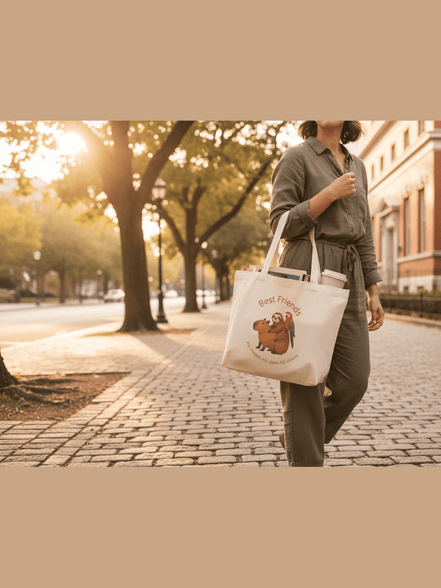 Best Friends Eco Tote - Sloth, Capybara & Parrot Reusable Shopping Bag Reb's Bags best-friends-eco-tote-sloth-capybara-parrot-reusable-shopping-bag-4055998