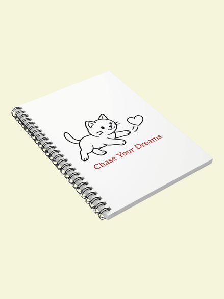 Chase Your Dreams Cat Spiral Notebook — Ruled Journal for Notes & Inspiration Reb's Bags chase-your-dreams-cat-spiral-notebook-ruled-journal-for-notes-inspiration-5720245