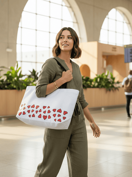Weekender Tote Bag — Red Hearts Border Travel Beach Bag Reb's Bags weekender-tote-bag-red-hearts-border-travel-beach-bag-1708099
