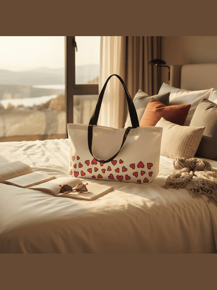 Weekender Tote Bag — Red Hearts Border Travel Beach Bag Reb's Bags weekender-tote-bag-red-hearts-border-travel-beach-bag-4892014